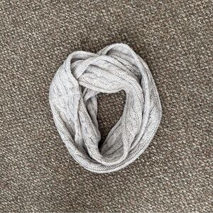 Gray Cable Knit Infinity Scarf